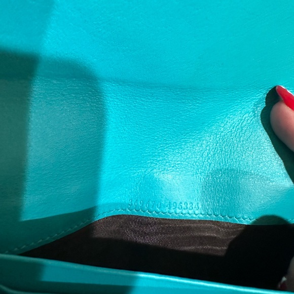 Gucci Interlocking GG Aqua Blue Long Crystal Wallet - Picture 10 of 11